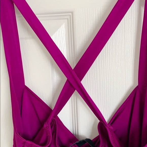 Fuchsia Ruched Bodycon Dress - Picture 7 of 7